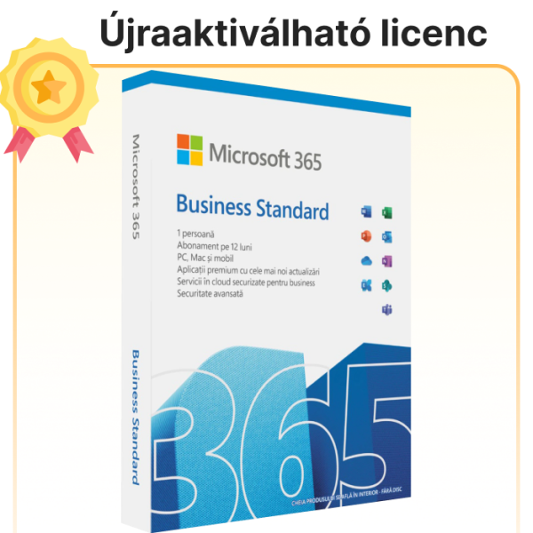 Microsoft 365 Business Standard licenc – 1 év / 1 felhasználó (5 eszköz)